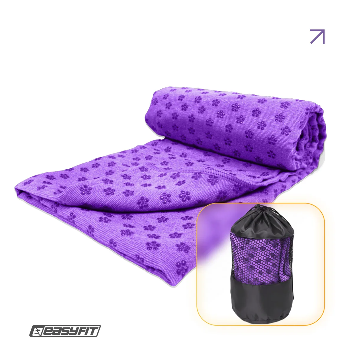 Полотенце для йоги EasyFit мікрофібра 183х63 см Фіолетове