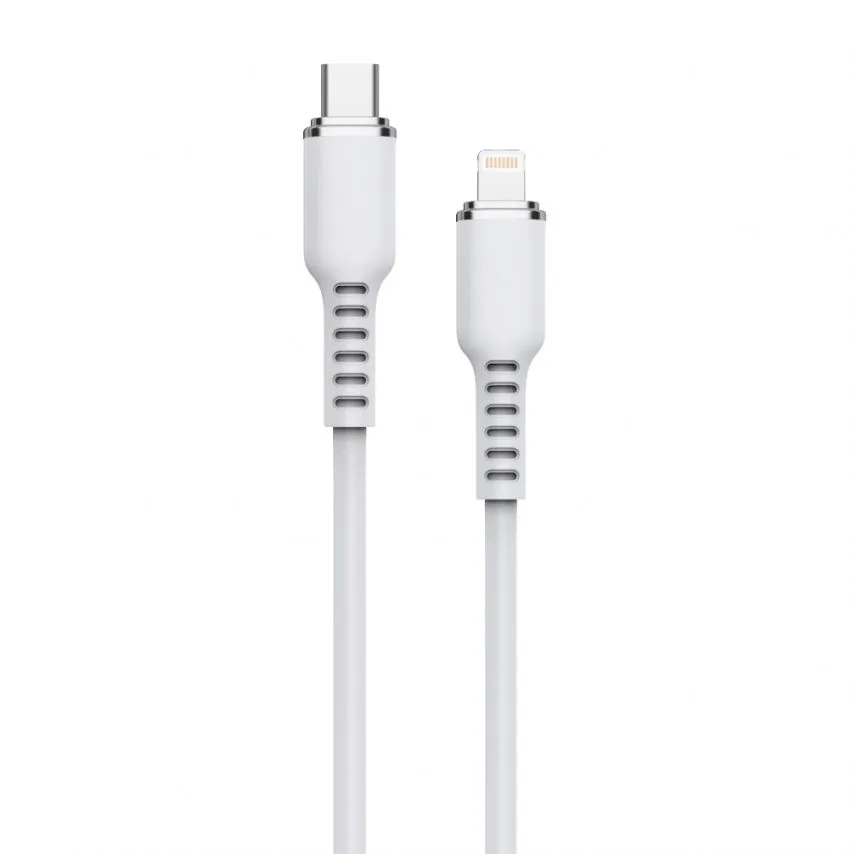Кабель USB WALKER TPE 1м Type-C to Lightning Білий