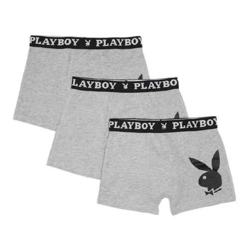 Набір труси-боксери Playboy бавовна L сірий 3 пари