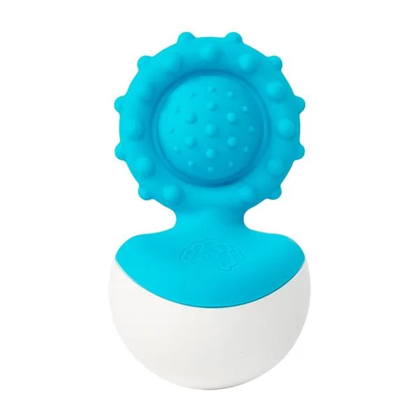 Прорізувач-неваляшка Fat Brain Toys харчовий силікон 6х6х12 см блакитний