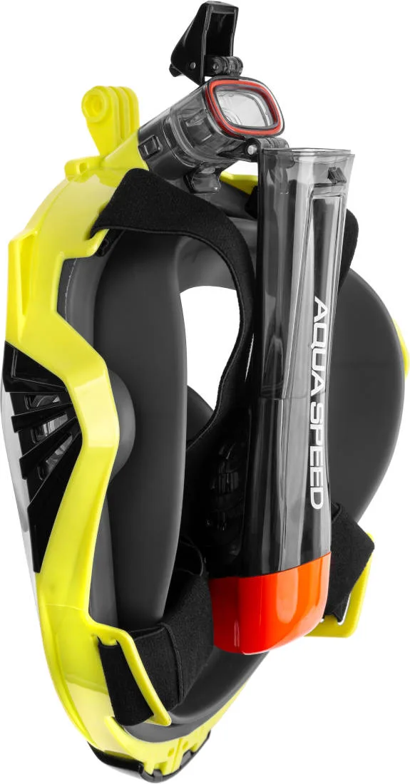 Повнолицьова маска AQUA SPEED силікон L/XL чорна жовта