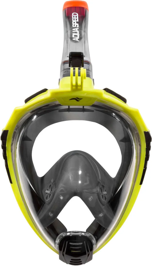 Повнолицьова маска AQUA SPEED силікон L/XL чорна жовта