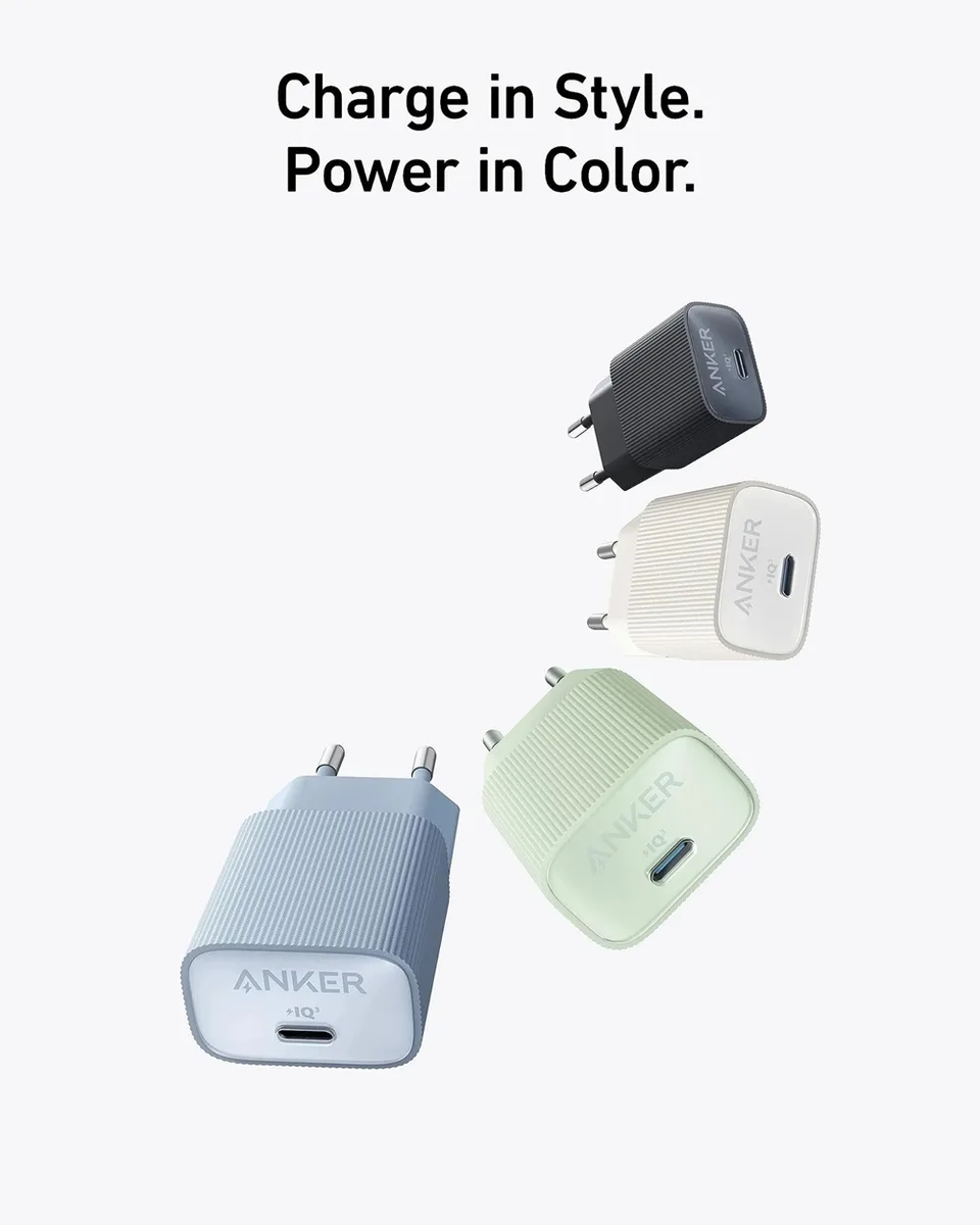 Мережевий зарядний пристрій Anker 30 Вт USB-C Білий 49х49х32 мм