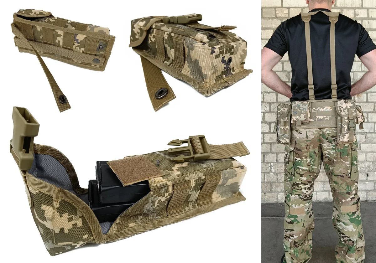 Підсумок EasyFit під два магазини АК закритий Cordura 1050 23 см піксель ЗСУ MM-14