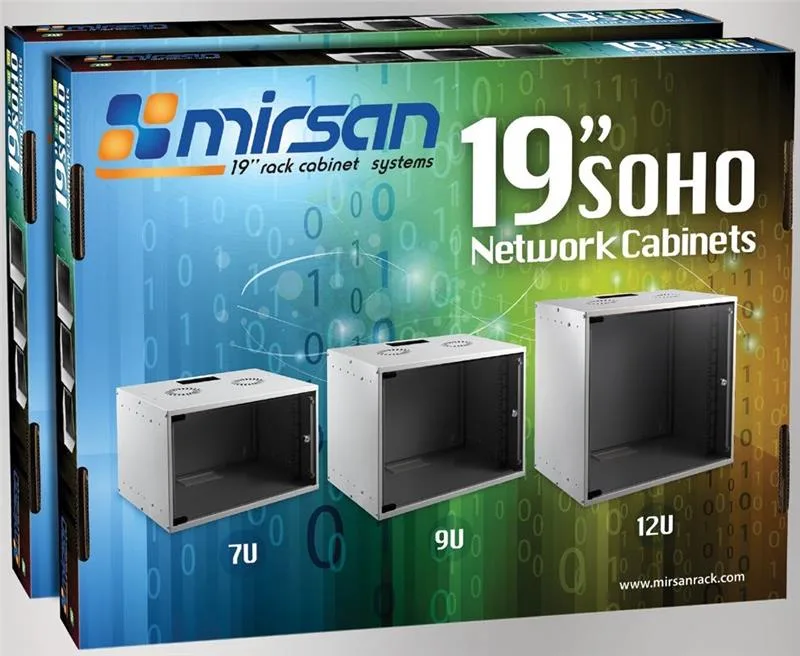 Шкаф MIRSAN 19", 12U, SOHO, 535x400 мм, максимальный вес 30 кг, серый.