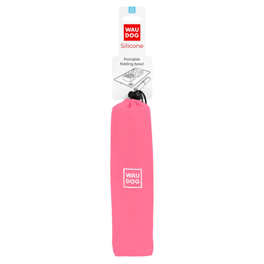 Миска складана WAUDOG Silicone 38,5х23х5 см силіконова рожевий