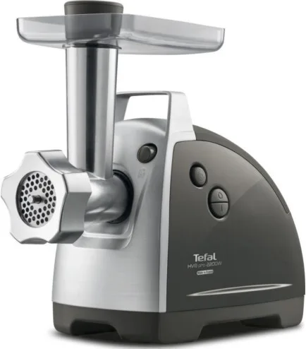 М'ясорубка Tefal 2000Вт пластик метал чорна 4.58кг/хв 3 решітки насадки для ковбас кеббе терки