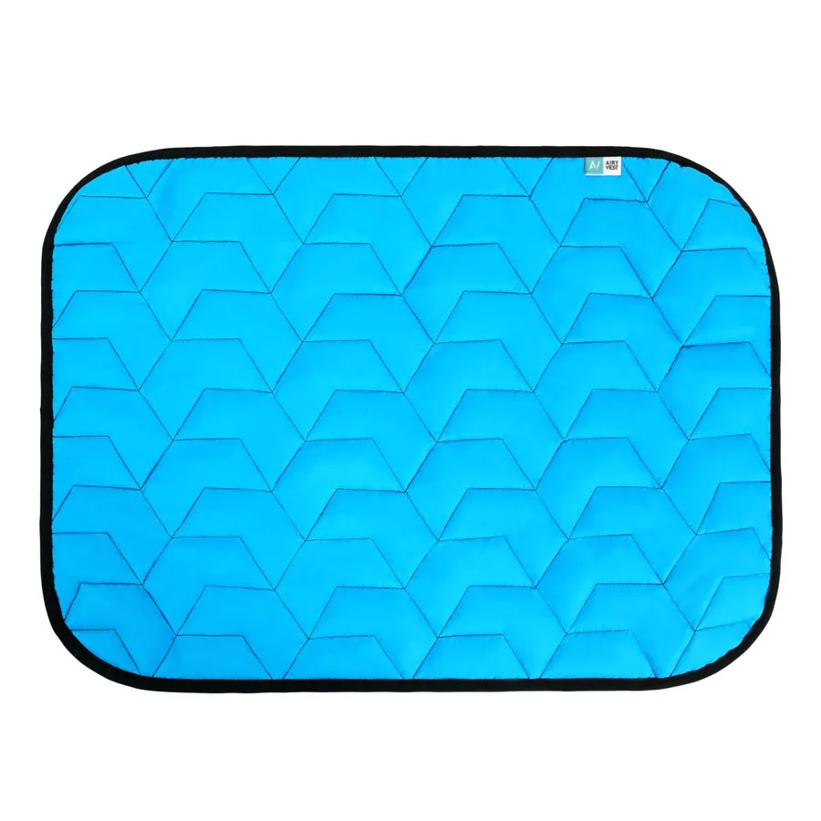 Підстилка для собак двостороння AiryVest 80x55 см нейлон блакитно-чорна
