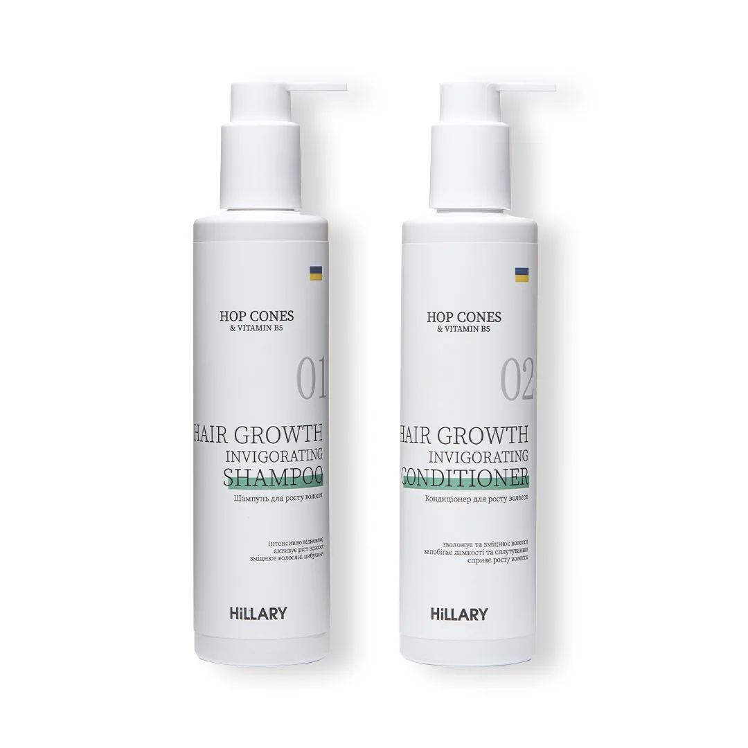 Шампунь + Кондиціонер для росту волосся Hillary Hop Cones & B5 Hair Growth Invigorating