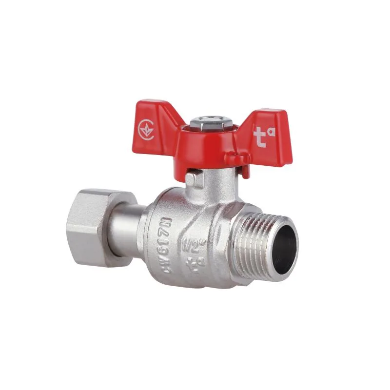 Кран кульовий 1/2" Thermo Alliance Forte запірний латунний з нікельованим покриттям