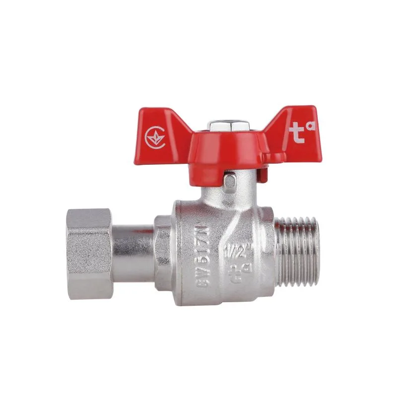 Кран кульовий 1/2" Thermo Alliance Forte запірний латунний з нікельованим покриттям