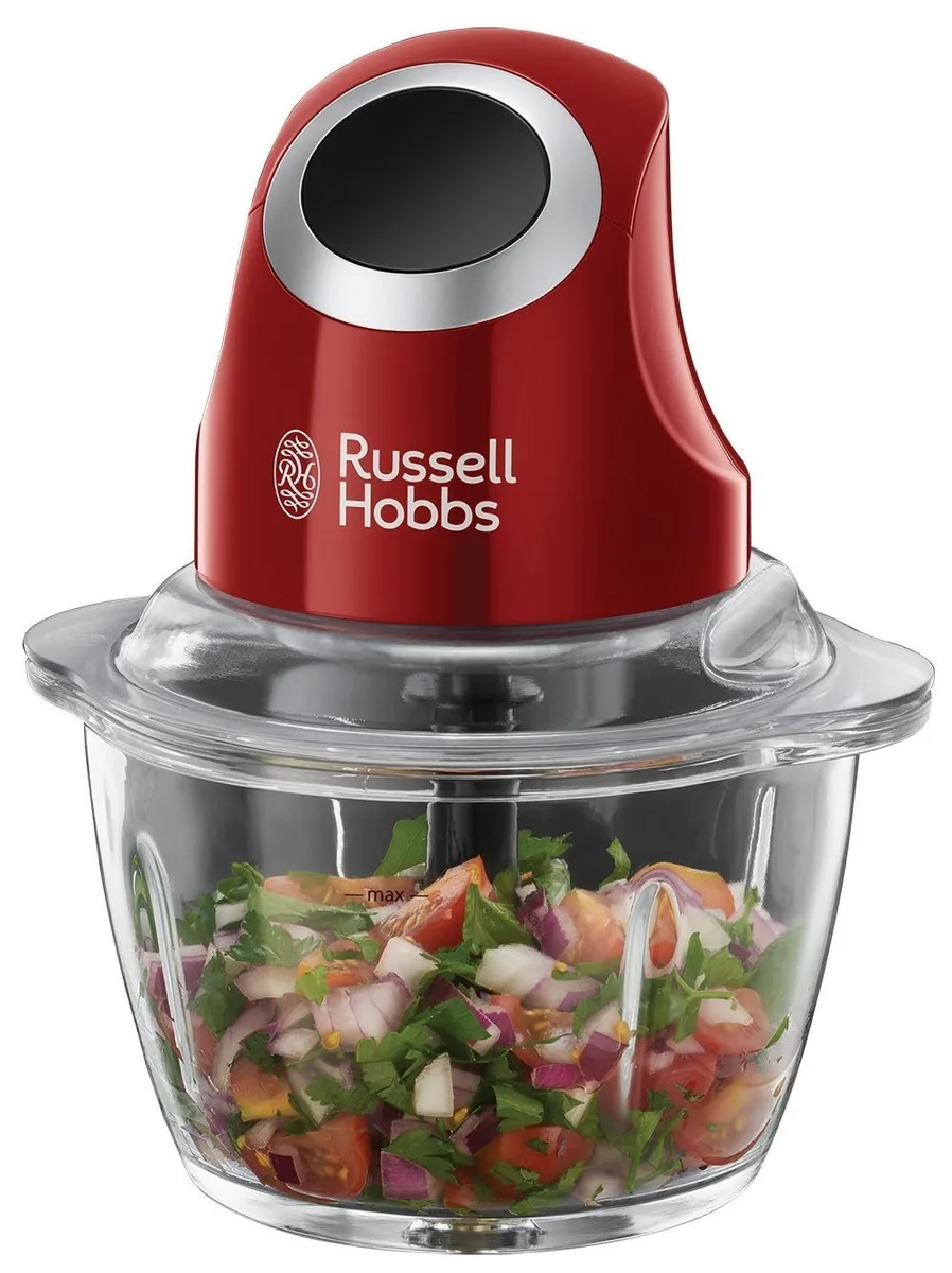 Подрібнювач Russell Hobbs Desire, 200Вт, чаша 1000мл, скляна, пластиковий корпус, червоного кольору.