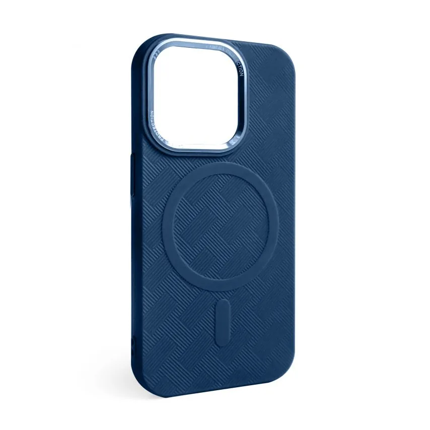 Чохол MagSafe Textured для iPhone 15 Pro силікон метал синій