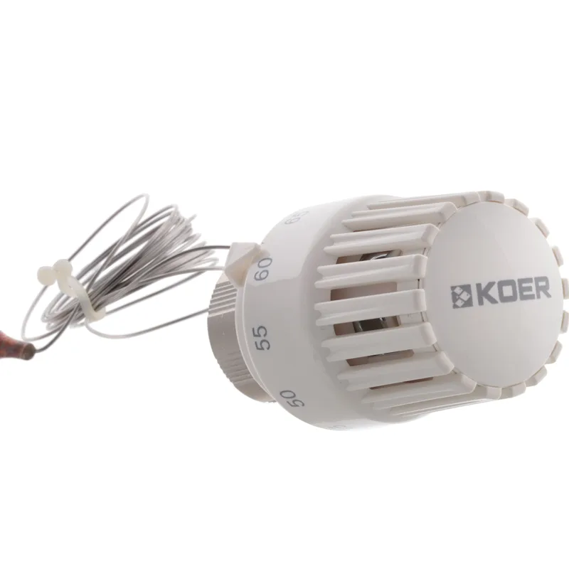 Термоголовка M30x1,5 Koer KR.1333 30-70°C латунь белая для теплого пола