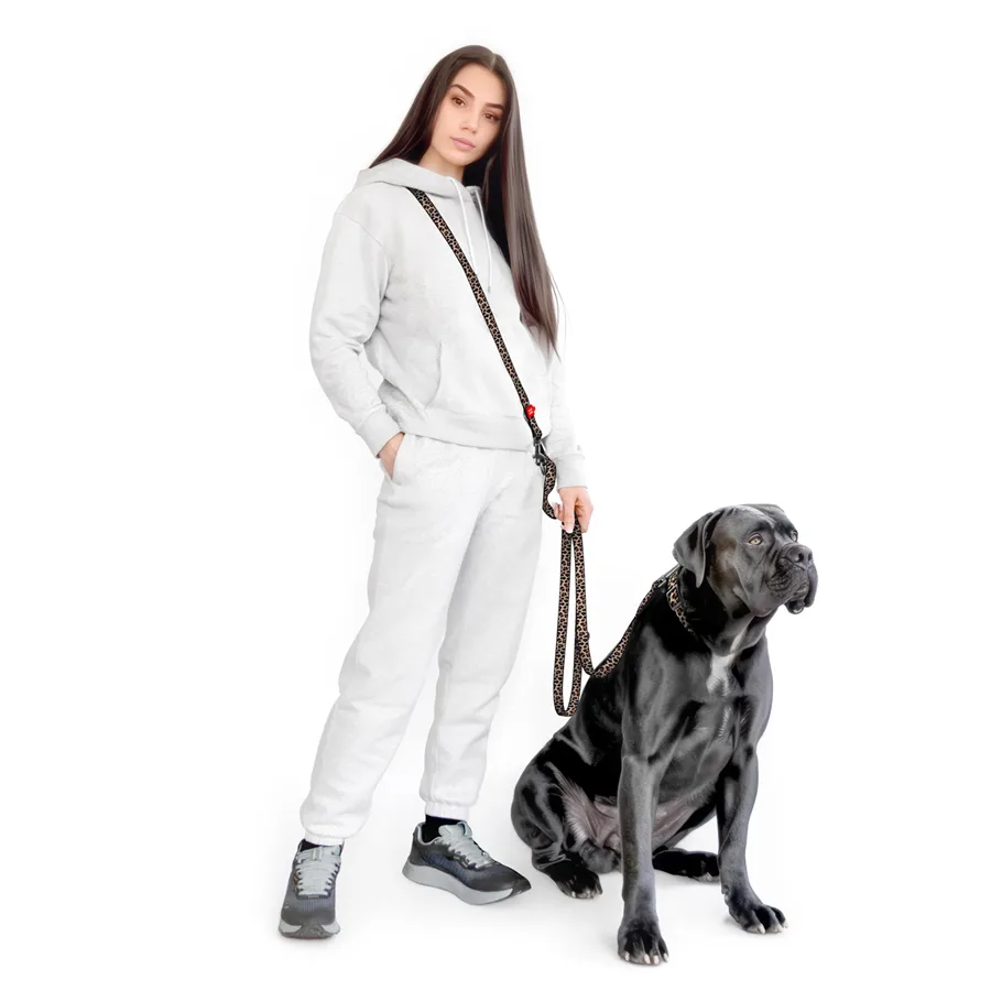 Повідець-перестібка WAUDOG Nylon 20 мм 300 см Нейлон Леопард М