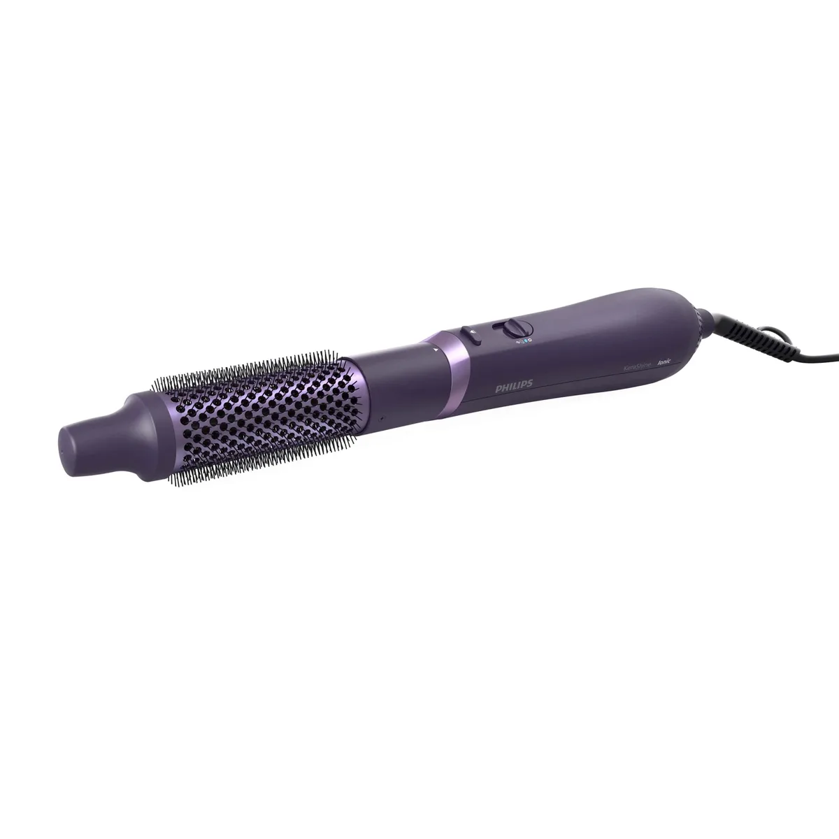 Фен-щітка Philips 3000 Series, 800Вт, з іонізацією, 3 насадки, фіолетового кольору.