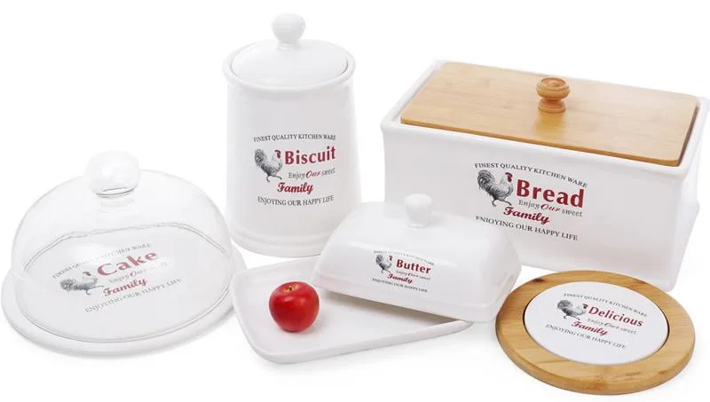 Керамическая банка Family BISCUIT 1,75 л для хранения сыпучих продуктов белая Тоскана
