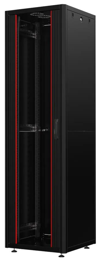 Шкаф MIRSAN 19", 42U, GTN SERVER, стеклянные двери, 600x600 мм, максимальный вес 1000 кг, черный.