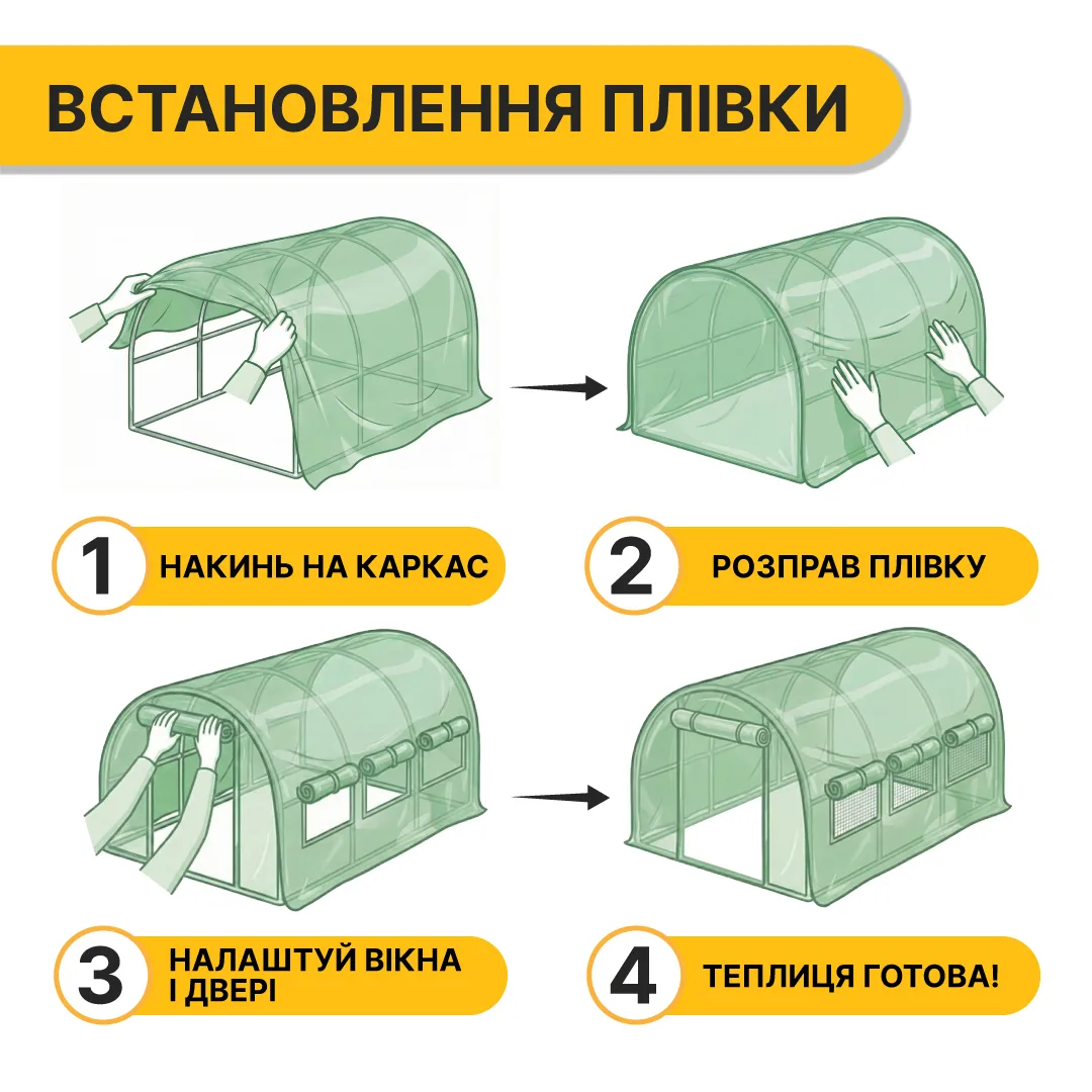 Пленка для теплицы LEOBRO армированная 9м2 зеленая