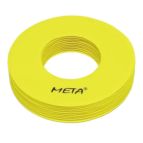 Набір плоских фішок Meta TPE 19 см жовті 10 штук
