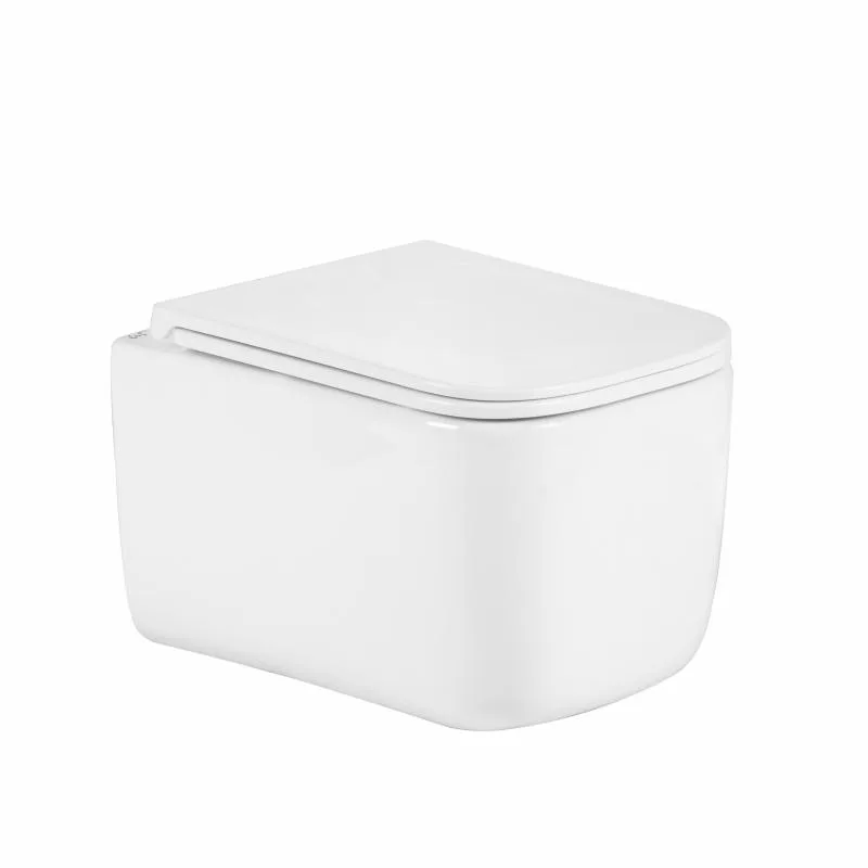 Підвісний унітаз Qtap 485х340х350 мм кераміка білий з сидінням Slim Duroplast Soft-close