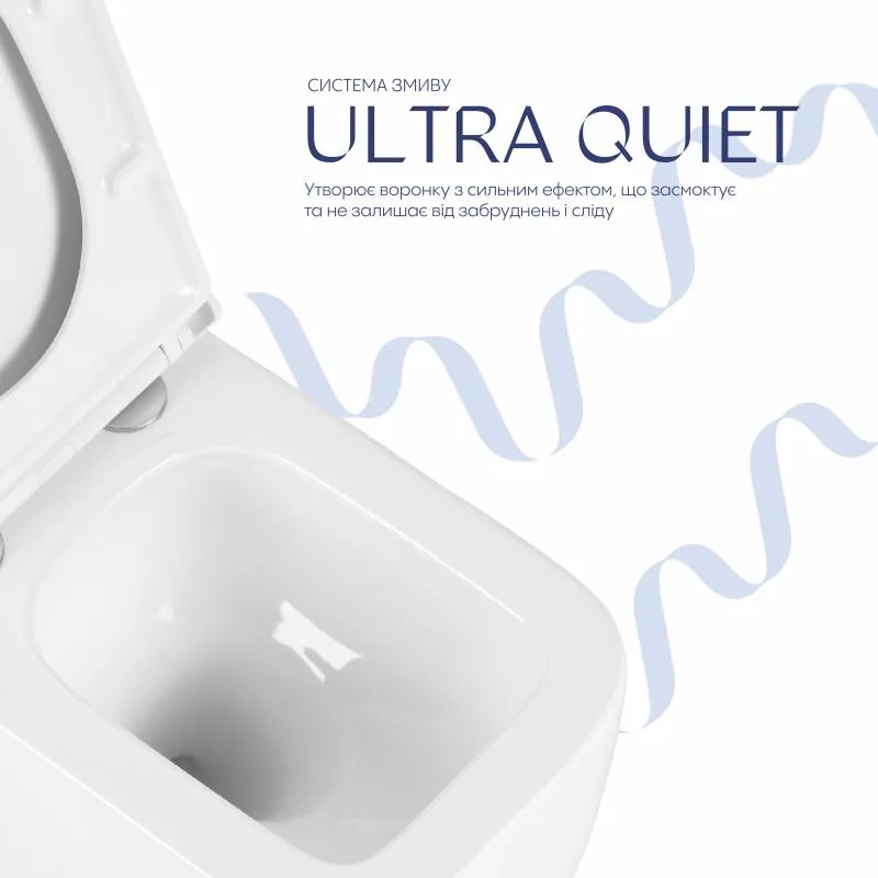 Підвісний унітаз Qtap 485х340х350 мм кераміка білий з сидінням Slim Duroplast Soft-close
