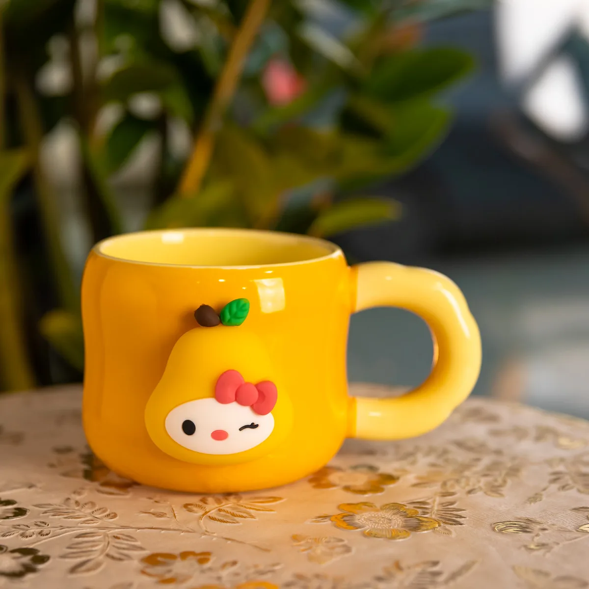 Кубок порцеляновий Sanrio 400 мл Помаранчевий з магнітом для дітей