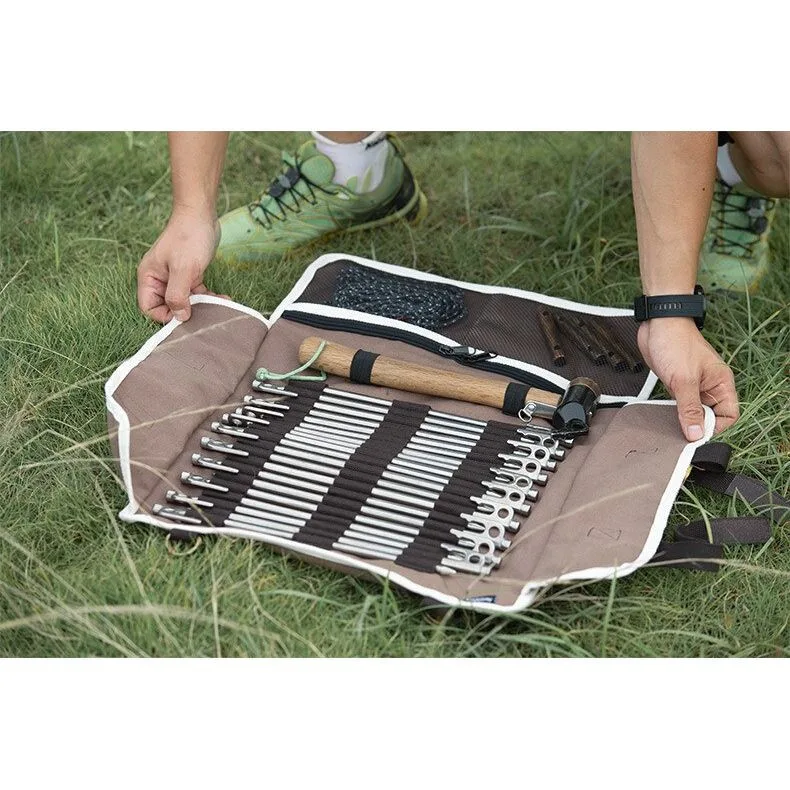 Чохол органайзер Naturehike тканина 42х58 см коричневий для кілочків на 20 штук