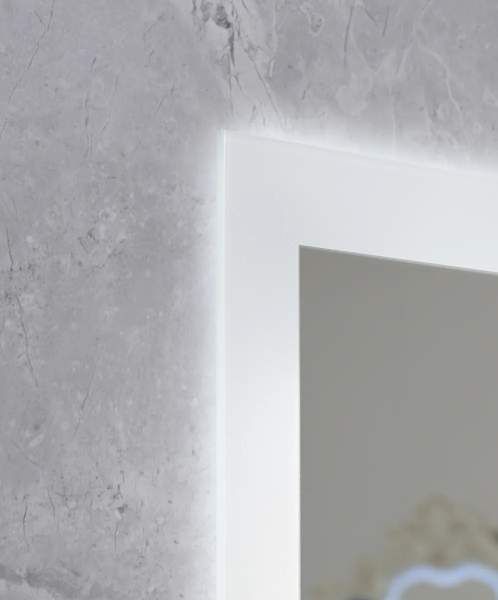 Дзеркало настінне Mixxus FLAT MR04 з LED підсвічуванням 100x80 см алюмінієве біле