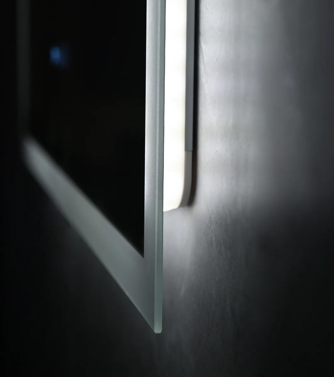 Дзеркало настінне Mixxus FLAT MR04 з LED підсвічуванням 100x80 см алюмінієве біле