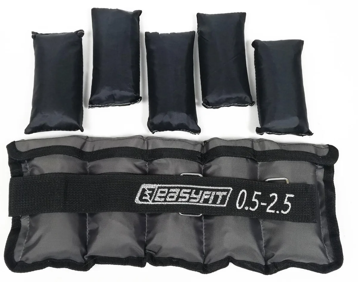 Утяжелители EasyFit Metal наборні 0,5-2,5 кг сталеві гранули чорні