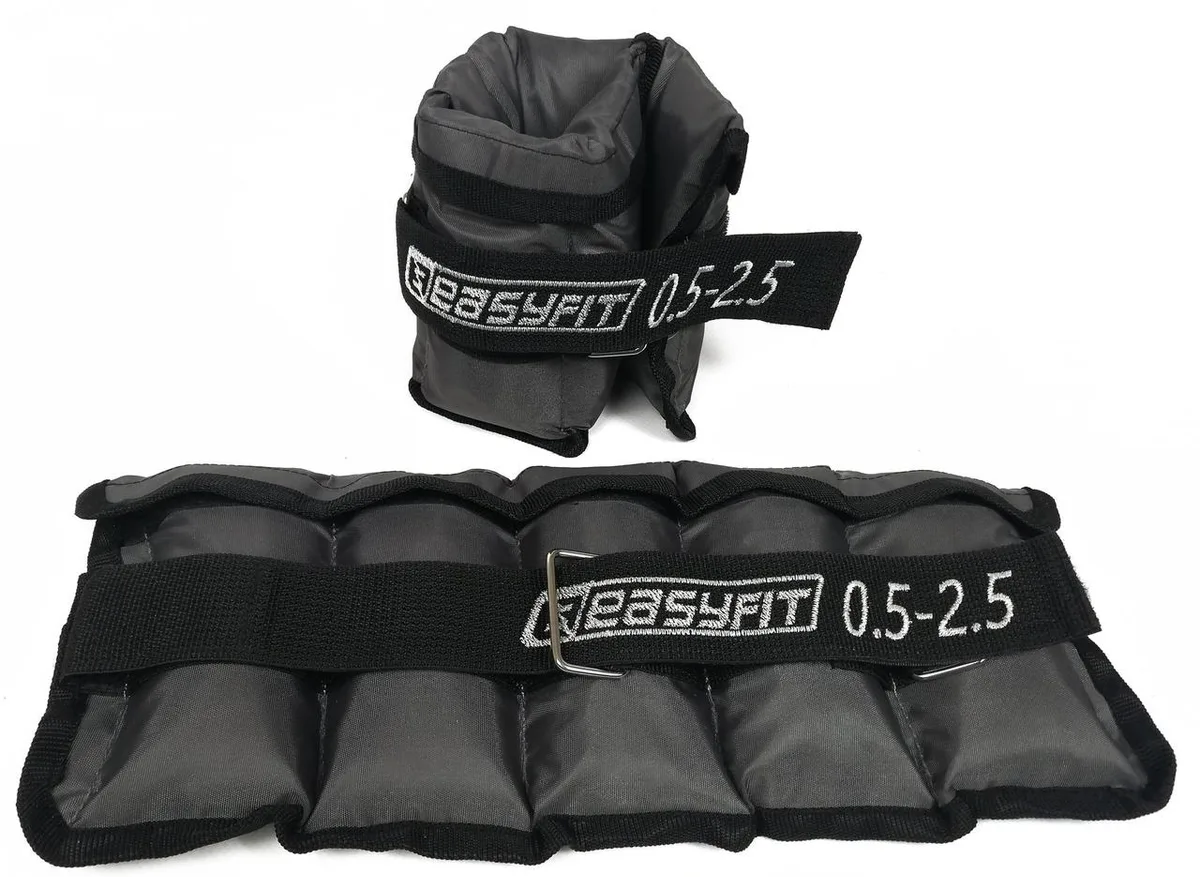 Утяжелители EasyFit Metal наборні 0,5-2,5 кг сталеві гранули чорні