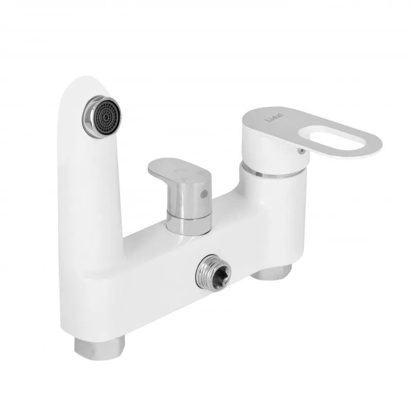 Душевая система Lidz Latwa 1030 хромовая белая 960-1370 мм цинк