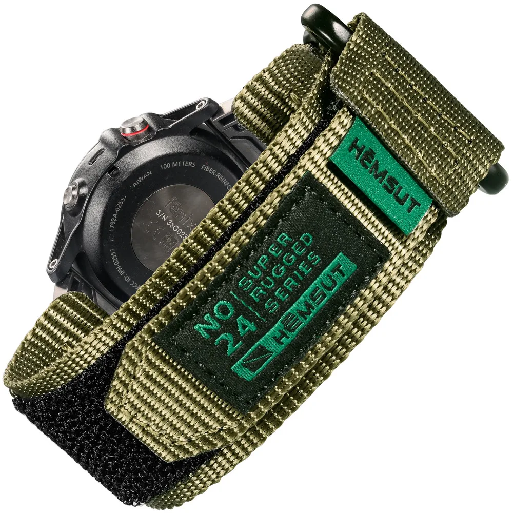 Ремінець Hemsut нейлоновий 20 мм зелений для Garmin