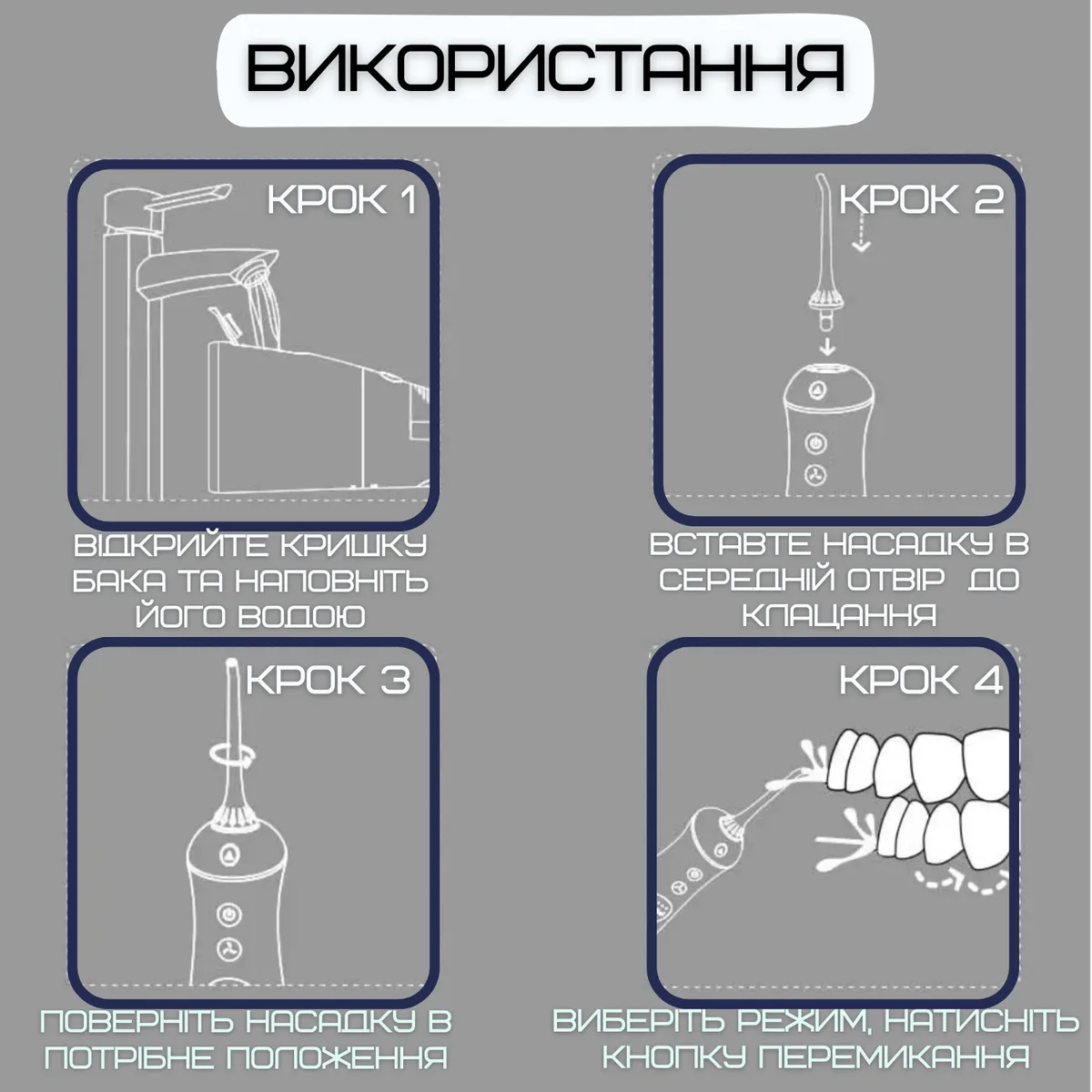 Портативный ирригатор NiceFeel FC1596 5 режимов пульсирующий 300 мл черный