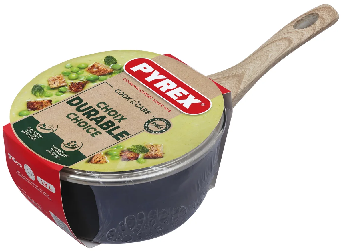 Ківш Pyrex алюмінієвий 1,8 л 18 см чорний з антипригарним покриттям