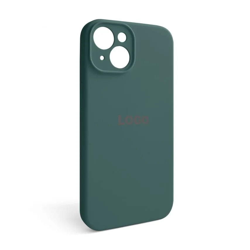 Чохол Silicone Case для Apple iPhone 14 силікон зелений закритий низ закрита камера