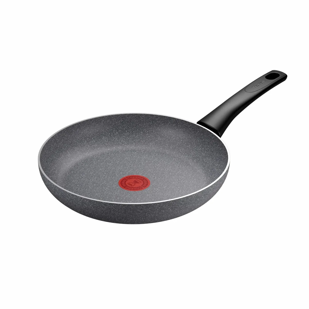 Сковорода Tefal Hard Stone, 26 см, алюмінієва, з бакелітовою ручкою, сірого кольору.