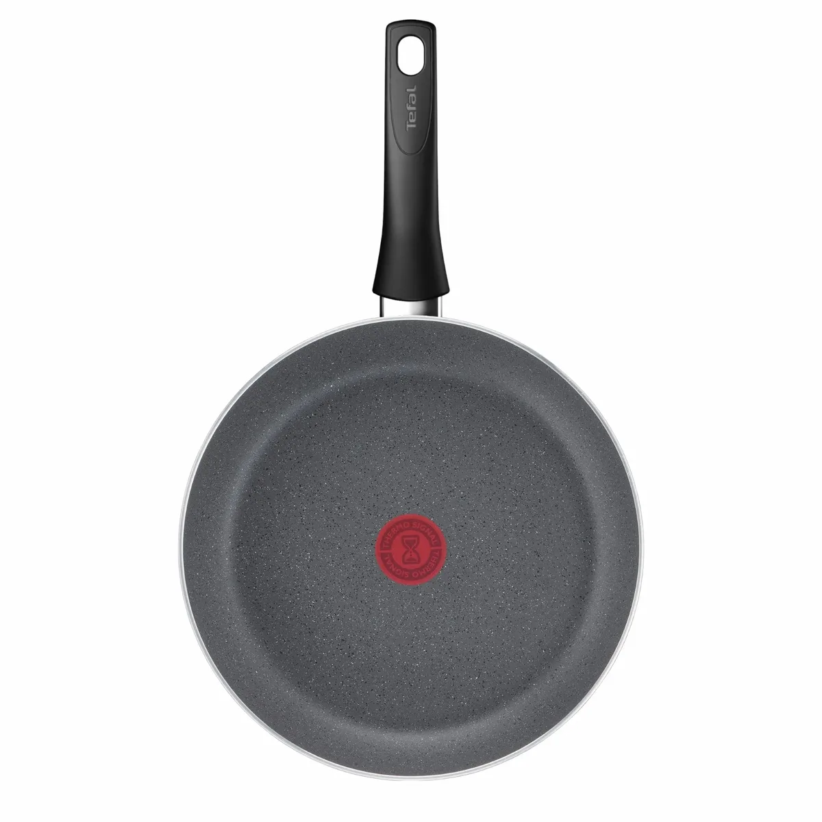 Сковорода Tefal Hard Stone, 26 см, алюмінієва, з бакелітовою ручкою, сірого кольору.