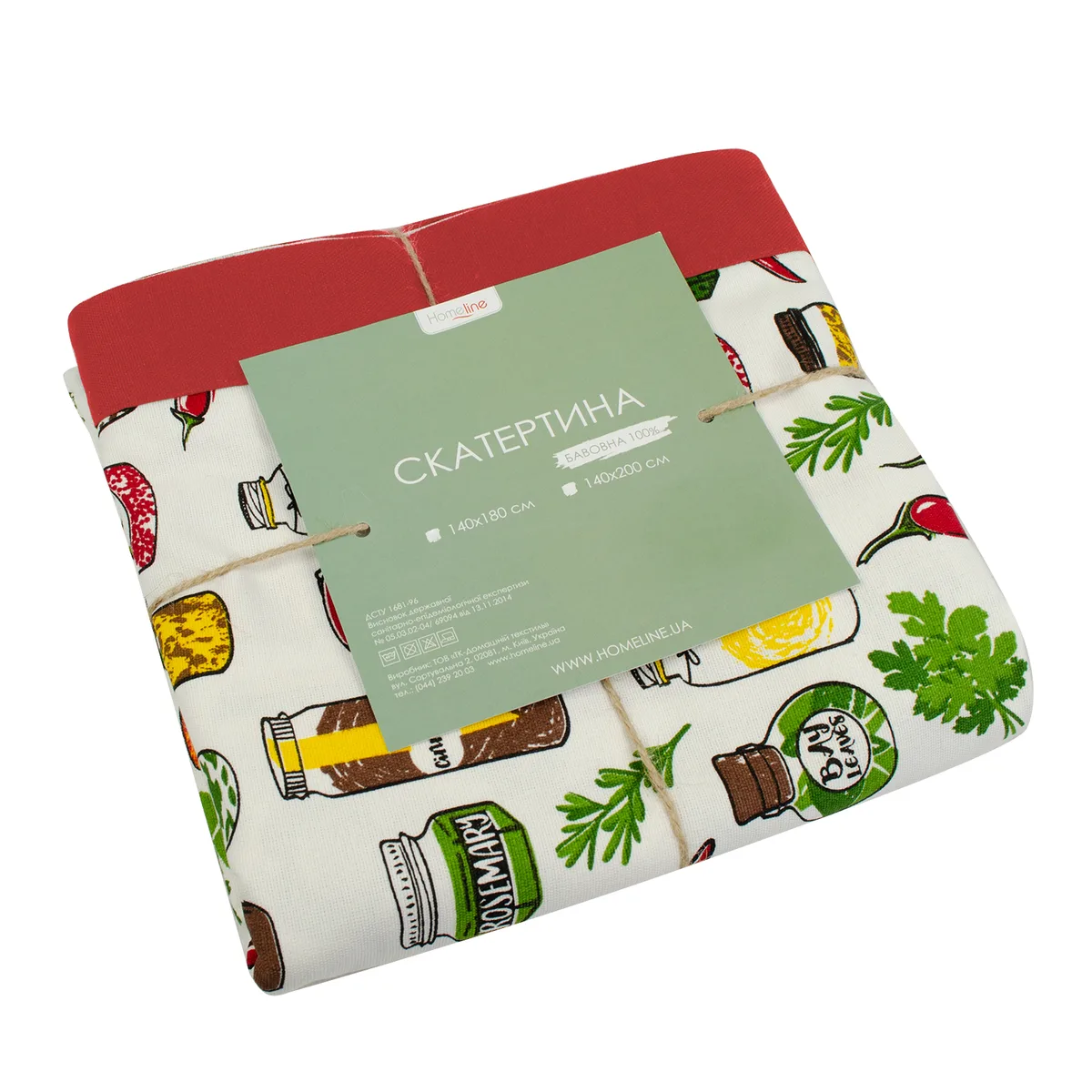 Скатертина Home Line Полупанама 140х180 см Червона