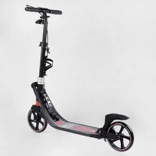 Самокат двухколесный Best Scooter с амортизаторами для детей и подростков с ручным тормозом.