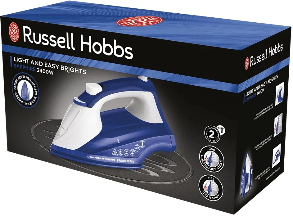 Праска з подачею пари Russell Hobbs Керамічна 2400 Вт Синя