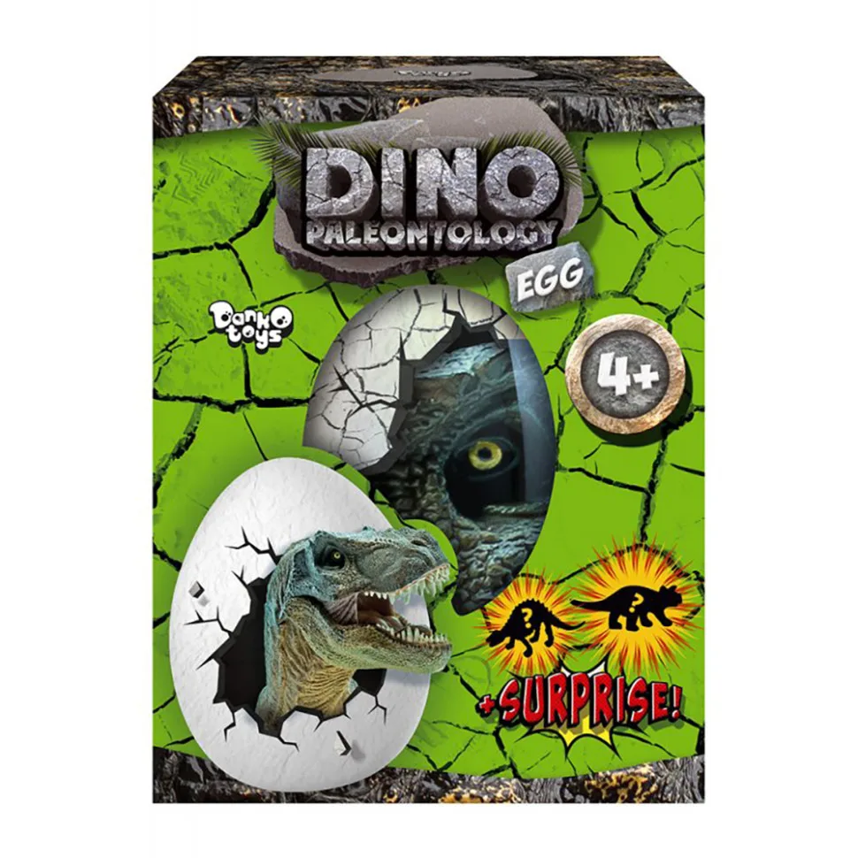 Комплект творчого творчества Danko Toys 4 в 1 з яйцем з динозаврами та кінетичним піском