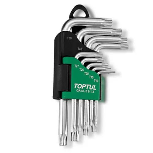 Набір ключів TORX Г-обр Toptul 9од L-подібний T10-T50 зіркоподібний