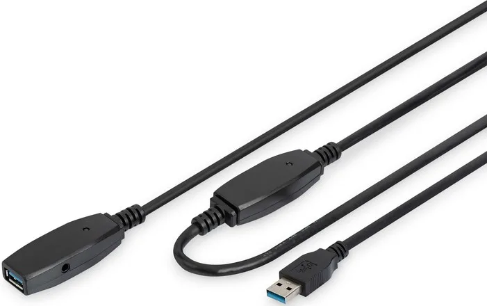 Подовжувач DIGITUS USB 3.0 Active Cable, A/M-A/F, 10м, чорний