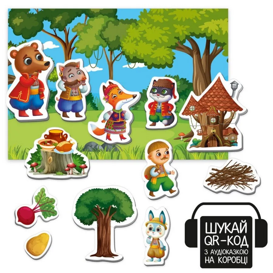 Дитячий магнітний театр Vladi Toys 15 магнітів 16х24 см з аудіоказкою Казкові голоси