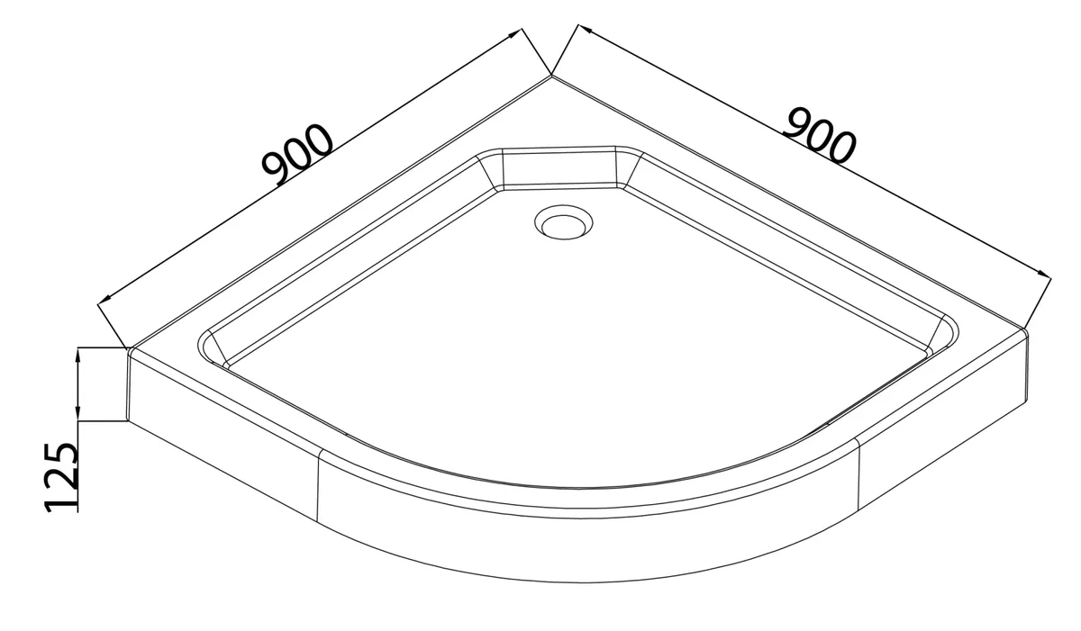 Душовий піддон Mixxus ABS пластик 90x90 см Білий