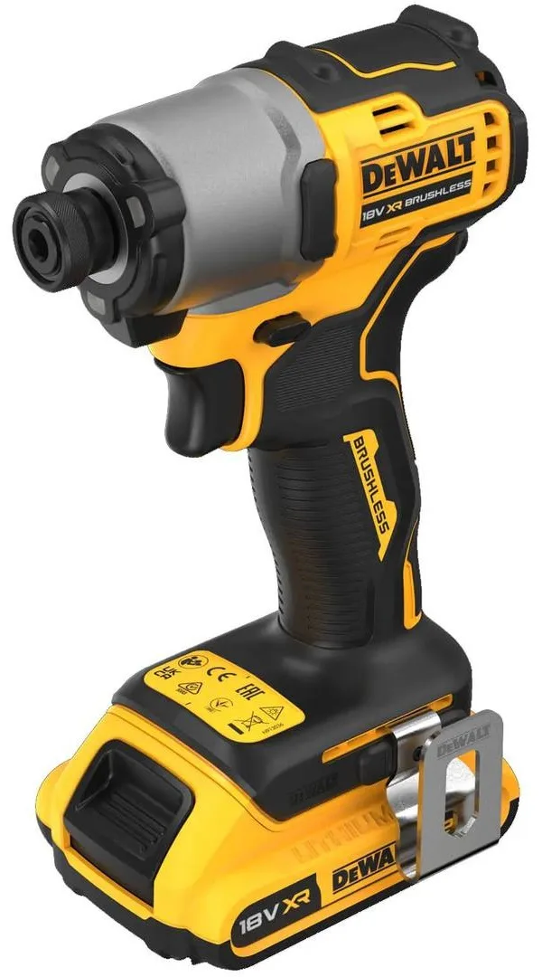 Акумуляторний ударний шурупокрут DeWalt XR Li-Ion PowerStack 18В 1х1.7А·год 192Нм 3200об/хв 4200уд/хв у кейсі 0.8