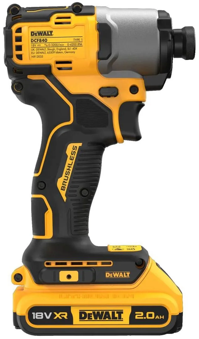 Акумуляторний ударний шурупокрут DeWalt XR Li-Ion PowerStack 18В 1х1.7А·год 192Нм 3200об/хв 4200уд/хв у кейсі 0.8