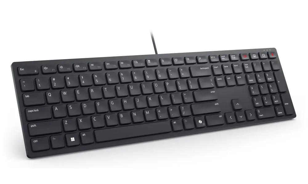 Клавіатура Dell дротова USB повнорозмірна українська чорна